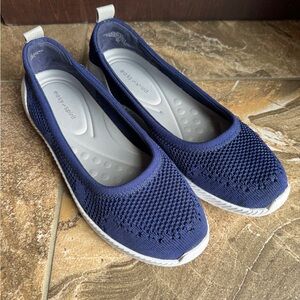 Easy Spirit Womens‎ Glitz 2 Knit Slip On Walking Shoes Sneakers Navy 8.5